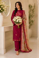 3-Piece Embroidered Summer Collection New Arrival DM-112