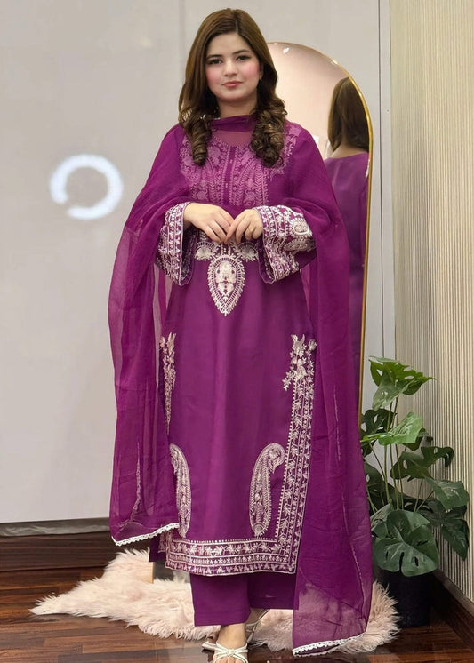 UN-STITCH EMBROIDERED 3-PCS WINTER COLLECTION NEW ARRIVAL 2026 DM-134