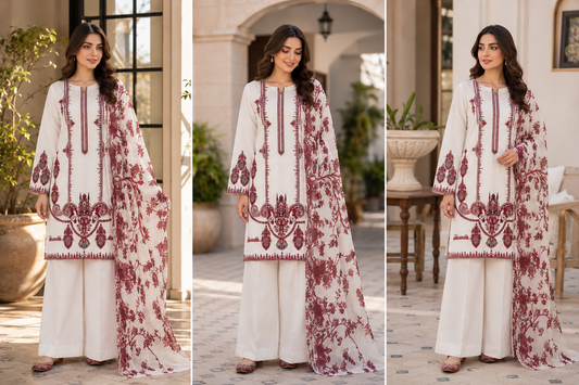 3-Piece Embroidered Summer Collection New Arrival DM-111