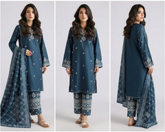 Unstitich-3 Piece Embroidered Summer Collection New Arrival DM-102