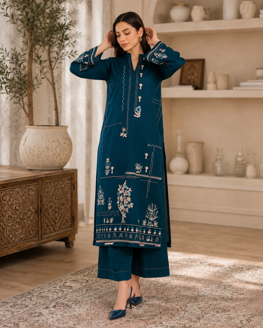 2-piece Un-stitched Embroidered Summer Collection New Arrival DM-133