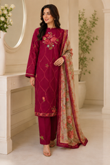 3-Piece Embroidered Summer Collection New Arrival DM-112