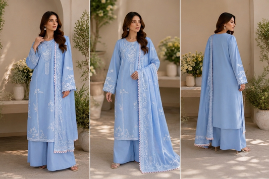 3-Piece Embroidered Summer Collection New Arrival DM-105